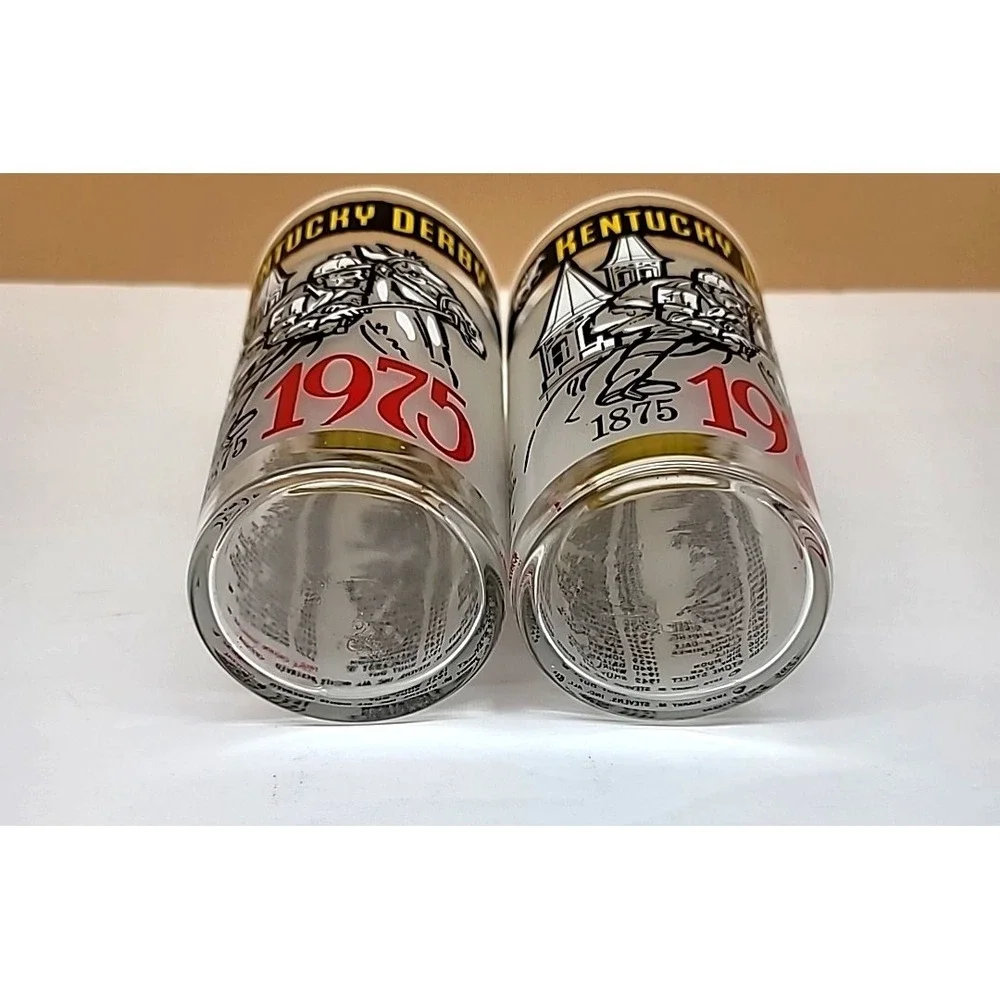 Set of 2 1975 Kentucky Derby Mint Julip Glasses-Church Hill Downs-101st Running